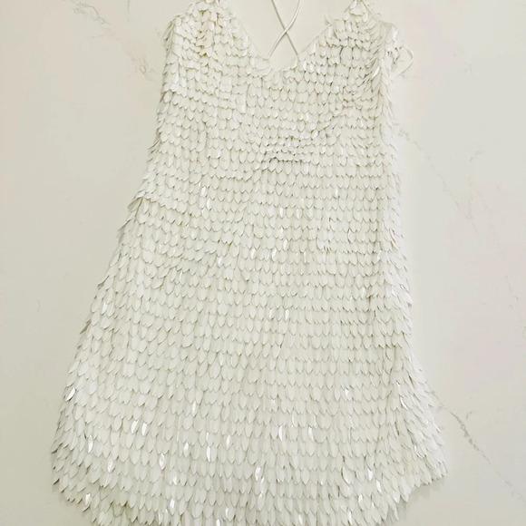 Retrofête Sirena Feather Sequin Dress | White Feather | XS | NWT - Picture 9 of 11